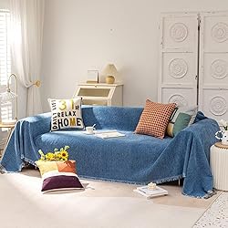 VClife Simple Dark Blue Couch Cover Multi-use Thick