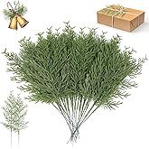 CCINEE 48 Pcs Christmas Artificial Pine Sprigs, 13.5'' Faux Greenery Cedar Picks Stems for Xmas Decorations and DIY Holiday Wreath, Garland, Vase, Home Decor