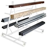 YeeJinHong Conduit Pipe Rack Storage with Wheels, 5-Tier Heavy Duty Horizontal Pipe Storage Rack, Industrial Rolling Steel Cart for Garage &amp; Warehouse, 2000 lbs Capacity, 56" x 44" x 52", Casters