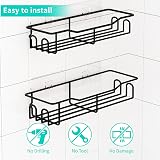 HapiRm Shower Shelf No Drill 2 Pack Black Stainless Steel 4 Hooks view 5
