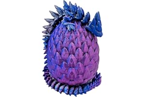 ZZ LIFE Surprise Dragon Egg Articulating Gemstone Dragon Fidget Toy - 3D Printed Flexi Dragons Flexible ADHD, Autism, Relief Anxiety - Articulated Joints for Kids and Adults (Pink Blue Silver)
