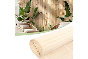 JN YANYULOU Bamboo Wall Panels for Interior Wall Decor（12"H x 96"L）Natural Wainscoting Panels Wall Paneling for Living Room Decor, Tiki Bar,Kitchen,Ceiling Tiles, Pole Wrap Wood Roll,Wall Decor for Bedroom