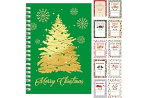 Fuyoooo Christmas Gift Card Book 7 x 5 Inch Double-sided Spiral College Survival Gift Card Book Merry Christmas Booklet for Xmas holiday Daughter Son High School College Supplies(Green,1 Pcs)