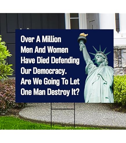 Eco No Trump Anti-Trump 5 Double Sided 12x16 In Yard Road Sign W/Stand - Foto 8