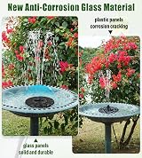 SZMP Solar Fountain Bird Bath 7 Nozzles Glass Panel Garden Pond Pump view 4