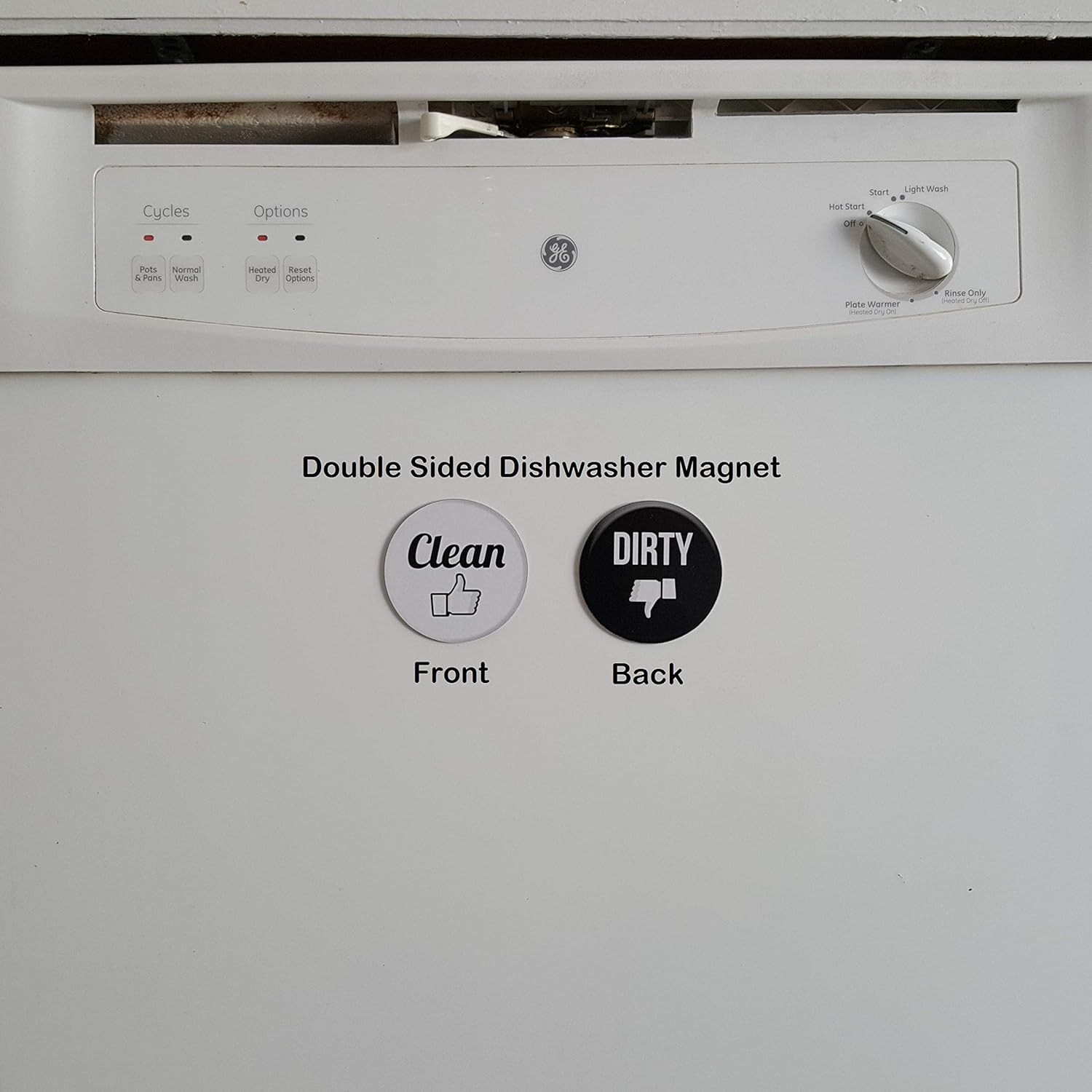 3" Dishwasher- Double Sided Round Dishwasher Clean/ Dirty Premium Magnet.: Kitchen & Dining