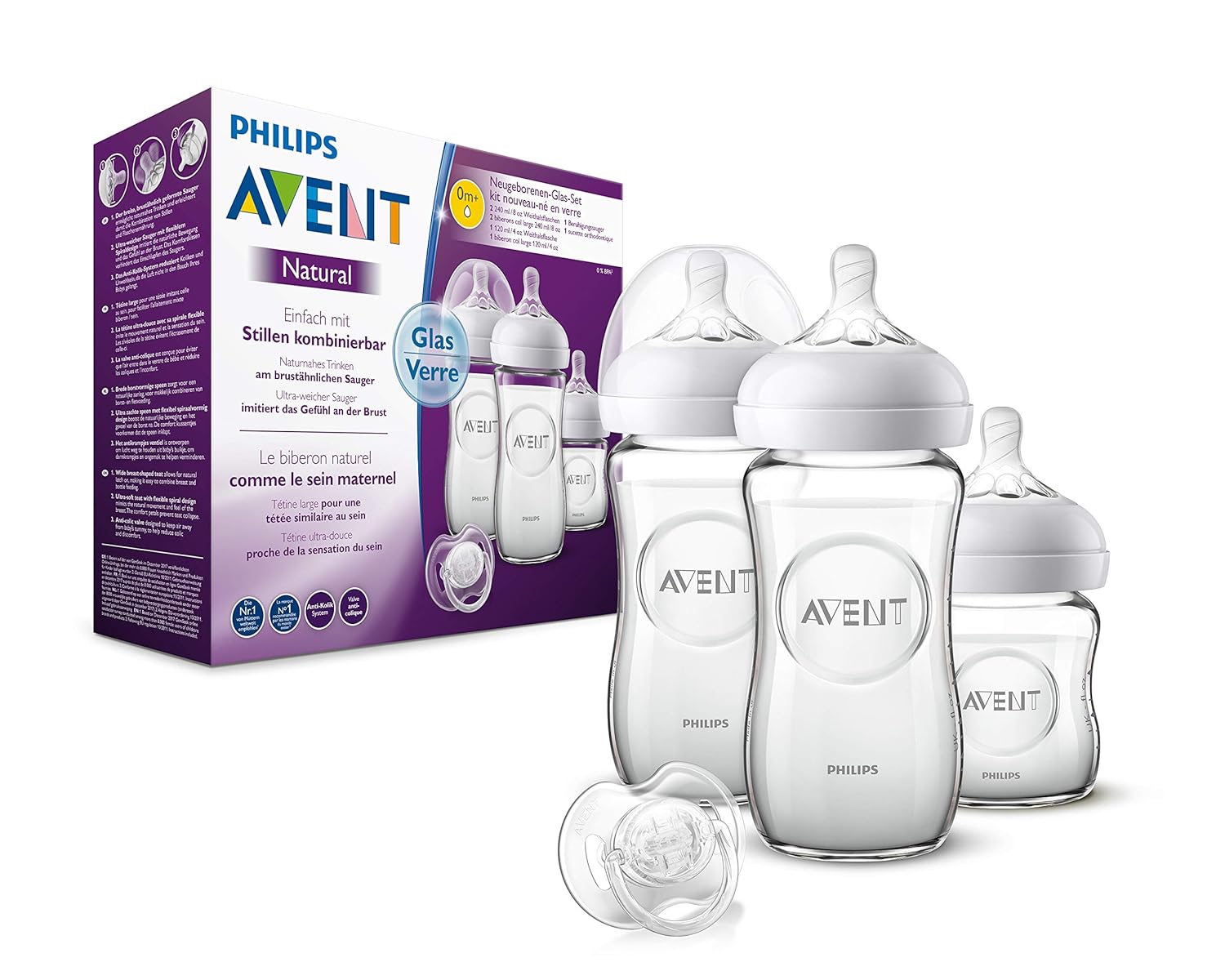Philips AVENT Fütter-Set aus Glas für Neugeborene (SCD303/01)