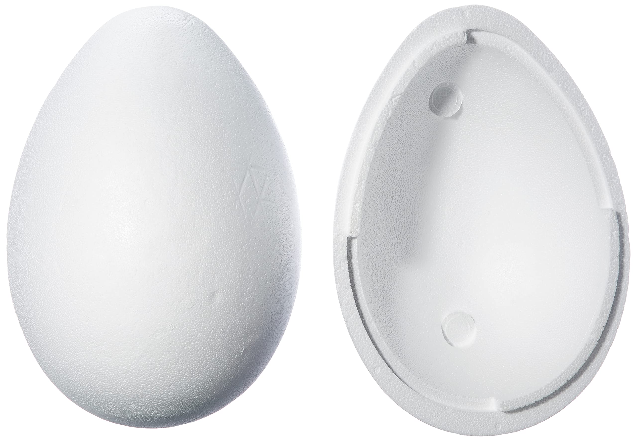 RAYHER HOBBY 3317100 Large Polystyrene Egg for Easter Crafts, Fillable Two-Part Egg for Small Gifts and Sweets, Hollow Easter Egg, Height 30 cm, white