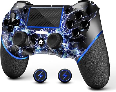 AceGamer Wireless Controller for PS4 Blue Dual Vibration Six Axis Touchpad USB