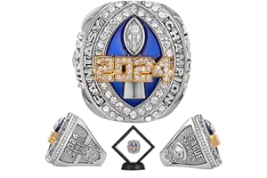 HuangouSA 2024 Fantasy Football Championship Ring with Wooden Box League Champion Trophy Rings Premium Award for Winner