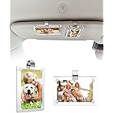 ESVNE 2Pcs Car Picture Holder for Visor Magnetic Picture Frame for 3 Inch Photos, Car Sun Visor Photo Holder with Strong Acrylic Magnet, Personalized Car Accessories with Clips for Easy Display