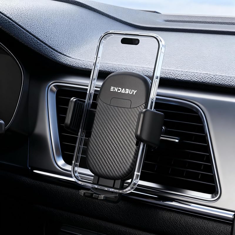 ® Soporte de Télefono Móvil para Coche [Gancho Metálico Resistente] Liberación con un Solo botón. Rotación 360°. Elegante y Robusto, fijación Rejillas de Salida ventilación. — foto 5 de 8