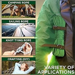 TECEUM Rope – 90 Feet x 1/4 Inch (7mm) – Green