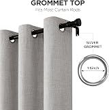 Joydeco 100% Blackout Curtains 46x54 Inch Grey Linen Look 2 Panels view 5