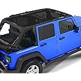 Alien Sunshade Jeep Wrangler JKU Black (2007-2018), Full Length Mesh Sun Shade for Jeep JK Unlimited, Blocks UV, jeep gifts, 