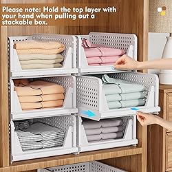 SNSLXH 5 Pack Stackable Closet Storage
