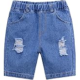 Mud Kingdom Boys Jean Shorts Fashion Denim Shorts Elastic Waist Summer Casual