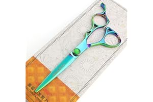 6 inch multi-color hairdressing scissors flat scissors tooth scissors thin scissors 2 piece set affordable and durable barber