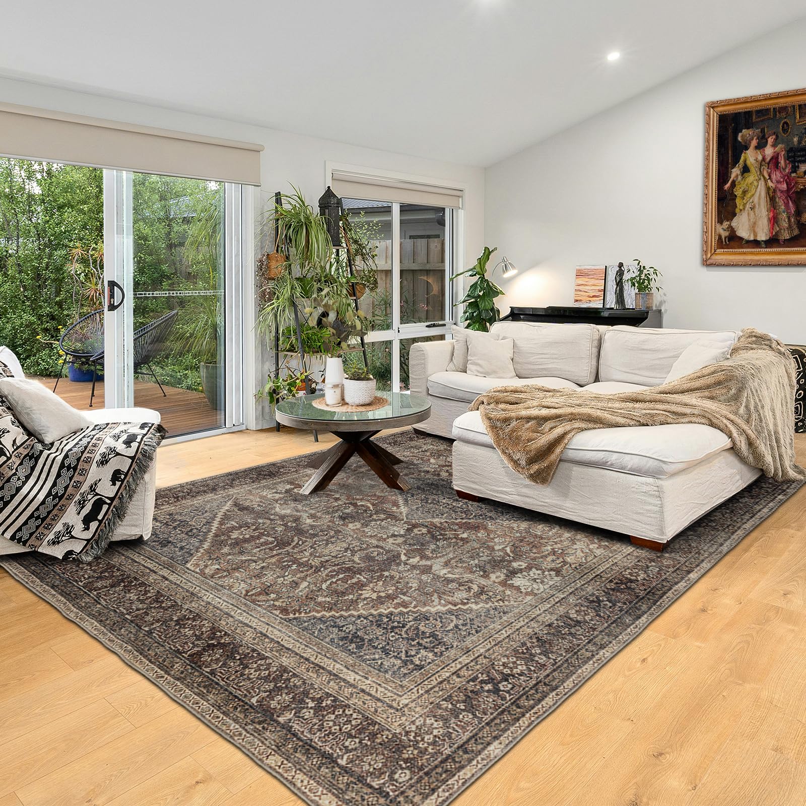 Domitapis Area Rug 6×9, Large Vintage Boho Rug,Ultra-Soft Low Pile, Washable, Non Slip,Stain Resistant, Printed Carpet for Living Room Bedrooms Playroom Office Kitchen,Oat/Antiquity Image Domitapis Area Rug 6×9, Large Vintage Boho Rug,Ultra-Soft Low Pile, Washable, Non Slip,Stain Resistant, Printed Carpet for Living Room Bedrooms Playroom Office Kitchen,Oat/Antiquity Image