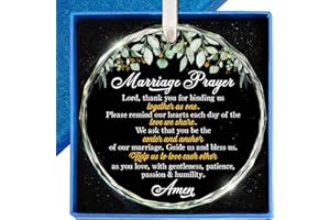 ZAGKOO Christian Wedding Gifts for Couple 2025 - Marriage Prayer Religious Wedding Gift for Newlyweds, Married Couples Anniversary, Bride, Groom - Mr & Mrs Decor, Bridal Shower Gift - Glass Ornament