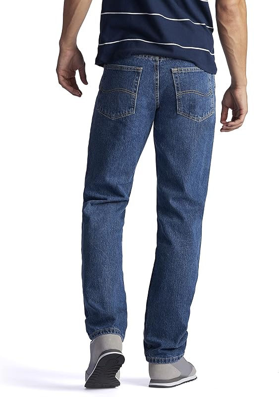 Jeans de Pierna Recta de Ajuste Regular para Hombre, Medium Stone, 30W x 30L