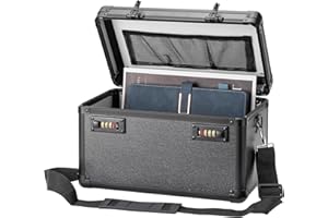 LOCKCURX Large Lock Box - Security Combination Lock Box, Locking Storage Case for Personal Items and Medicine, Childproof Lockable Lockbox for Home/Office/School, 13.4x8.2x7.6 Inch, Black