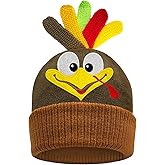 BleSky Thanksgiving Turkey Knit Hat Turkey Autumn Beanie Hat for Women Men Turkey Trot Running Thanksgiving Party Costume