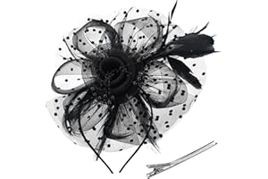 GHGMAO Fascinators Hats for Women Tea Party Hat Kentucky Derby Headband Mesh Flower Feathers Hair Clip for Wedding Cocktail
