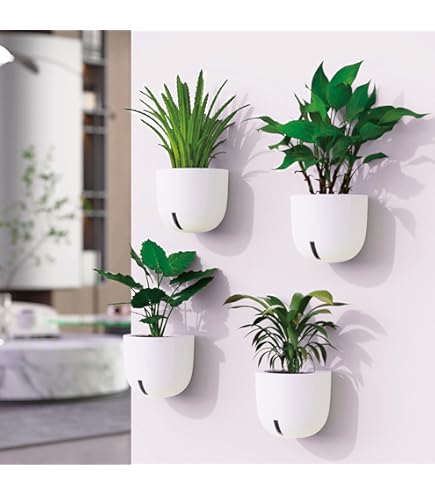 Lot De 4 Pots De Fleurs Muraux Ronds En Métal à Suspendre Pour