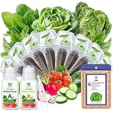 Salad Seed Pods, Grow Anything Kit for All Hydroponics Growing Systems, 8 Pods with 600+ Seeds of Red Cherry Tomato, Butter Head, Romaine, Spinach, Mini Cucumber and Radish