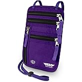 HERO Neck Wallet, RFID Blocking Passport Holder, Easy to Conceal Pouch (Purple)