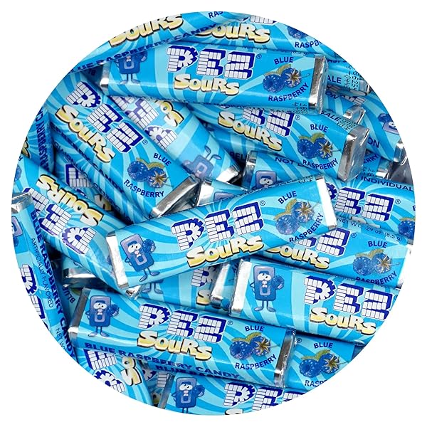 CANDY REFILLS, SOUR BLUE RASPBERRY FLAVOR, 4 POUND BULK BAG (APPROX. 160 PIECES), CANDY WRAPPED