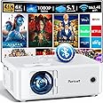 Projector with WiFi and Bluetooth, 5G WiFi Native 1080P Movie Projector, 9800L 4K Supported Portable Outdoor Projector, Pericat Home Theater Projector Compatible with TV Stick, Phone, Laptop