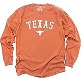 Texas T-Shirt for Men, Women, Unisex - State Pride Graphic Tee - Vintage Long Sleeve Crew Neck Top - 100% Cotton