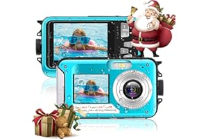 YIFECIAL 4K Underwater 56MP Autofocus 16FT Waterproof Dual-Screen, 1250mAh 32GB Card, Floatable Digital Camera Underwater Camera for Snorkeling