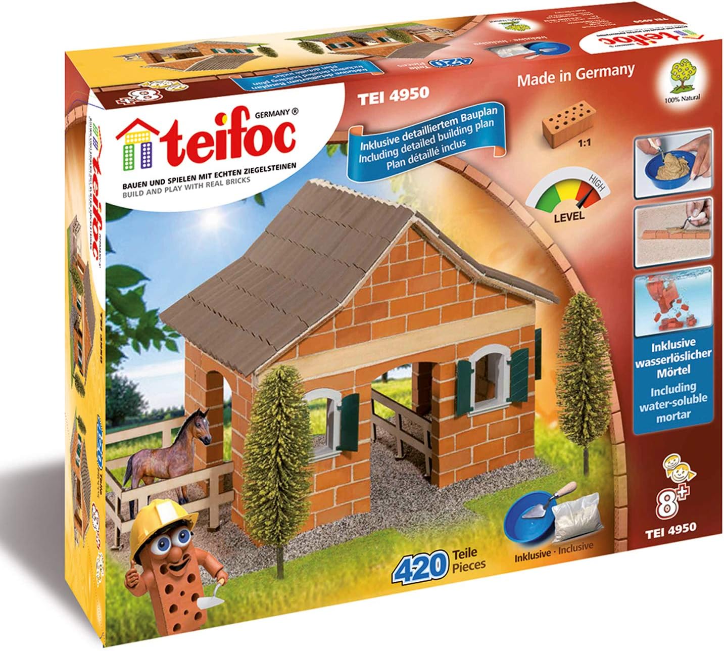 Teifoc T4950 Steinbaukästen-konstruktionsspielzeug-big Horse Stable, Multi Color, Multicolor
