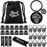 Yinkin 36 Pcs Employee Appreciation Gift for Coworker 2026 Thank You Gifts Bulk Team Staff Keychain with Drawstring Bags