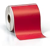 4" X 6" Direct Thermal Perforated Stickers Labels for Shipping Labels, Inventory, and Color Coding - Compatible with Zebra, Rollo, Godex and More (Red, 1 Roll)