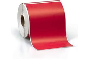 KENCO 4" X 6" Direct Thermal Perforated Stickers Labels for Shipping Labels, Inventory, and Color Coding - Compatible with Zebra, Rollo, Godex and More (Red, 6 Rolls)