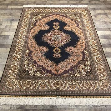 Amazon De Seide Teppiche 4 5 X6 5 Blau Orientalische Seide