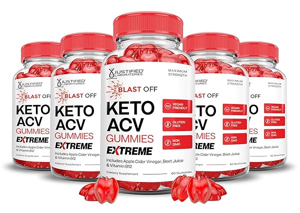 (5 PACK) BLAST OFF KETO ACV GUMMIES EXTREME 2000MG BLAST KETO GUMMIES APPLE CIDER VINEGAR FORMULATED WITH POMEGRANATE BEET JUICE POWDER B12 VEGAN NON GMO 300 GUMMYS