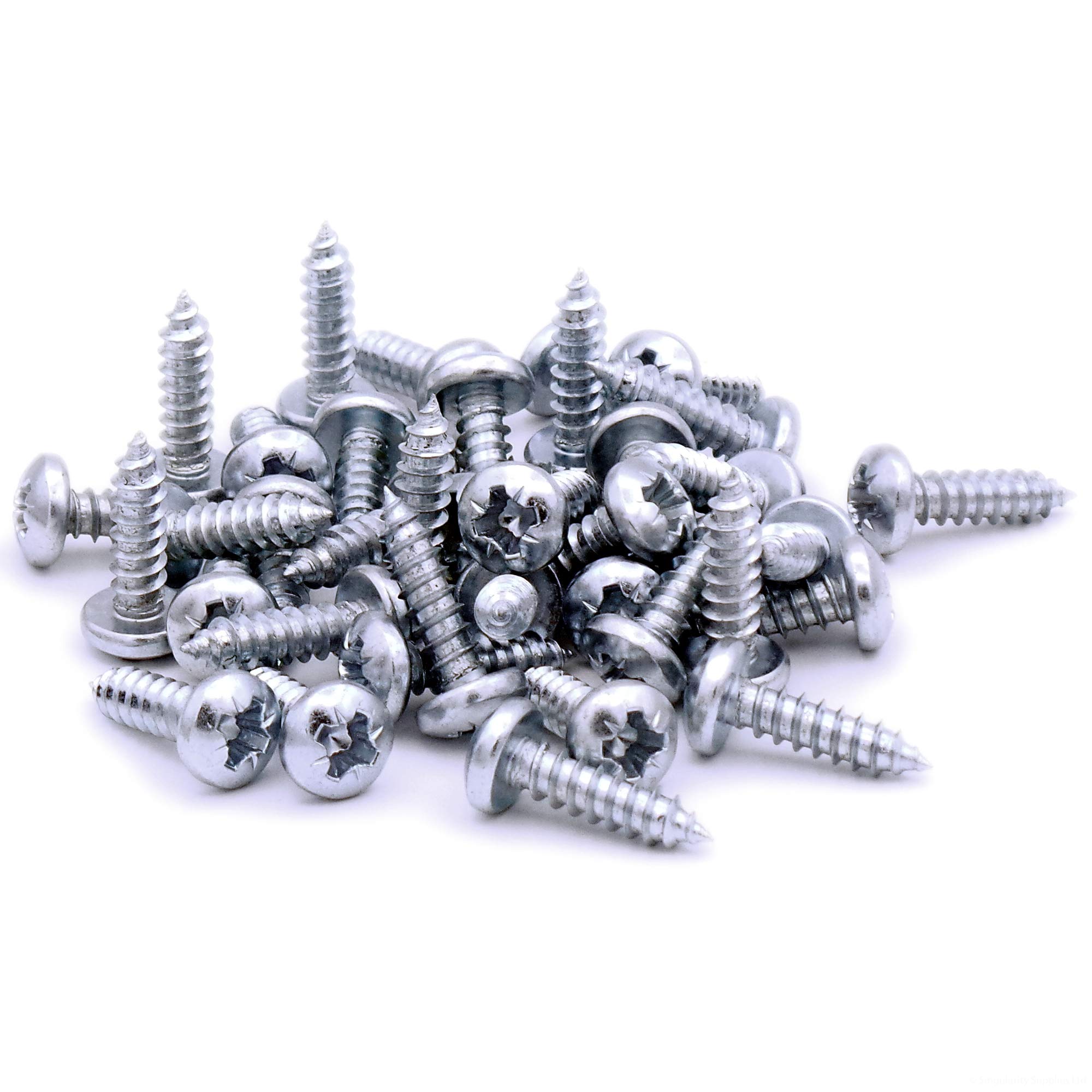 No.12 x 2 (5.5mm x 50mm) Pozi Pan Self-Tapping Screw - Steel (Pack of 40)