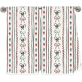 LRWHDFW Red and Green Christmas Kitchen Towels, Striped Christmas Candy Cane Bow Decorative Hand Tea Towels for Bathroom, Holiday Xmas Dish Towel Drying Cloth, 16x24 Inches Set of 2