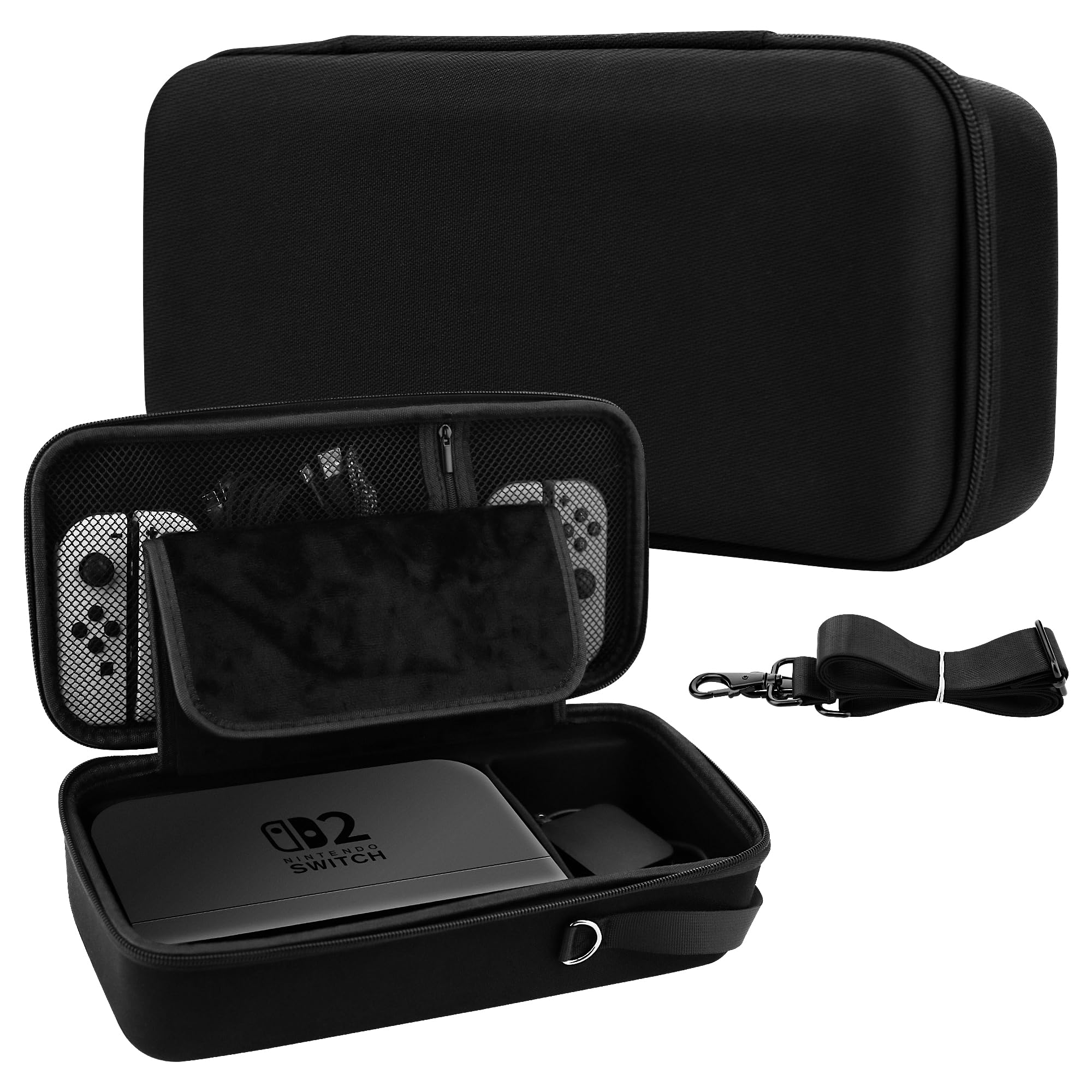 PAWDIARY Large Switch 2 All in One Carrying Case for Dock or Pro Controller Storage Pouch, Portable Travel Bag Bundle Kit for Nintendo Switch 2 2025 Console&Accessories with Shoulder Strap