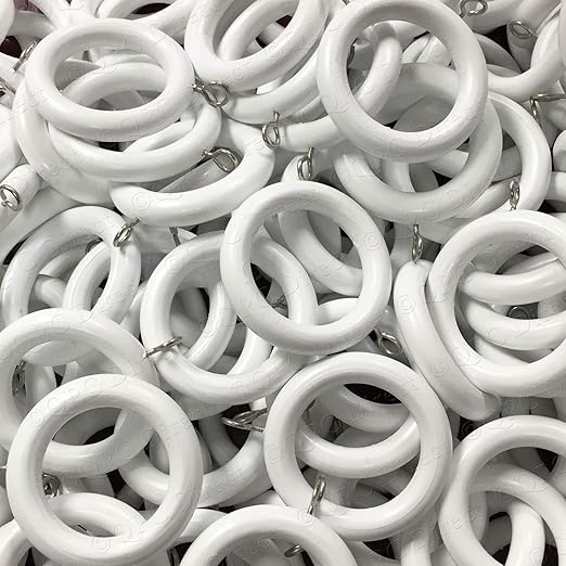 QPC Direct Extra Strong Wood Curtain Rings 10 PACK, White: Amazon.co.uk