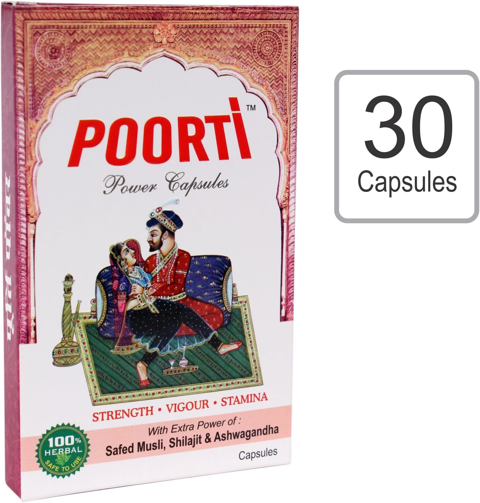 POORTi Capsules for Men's Enrich with Safed Musli, Ashwagandha & Shilajit extract- 30 Capsules