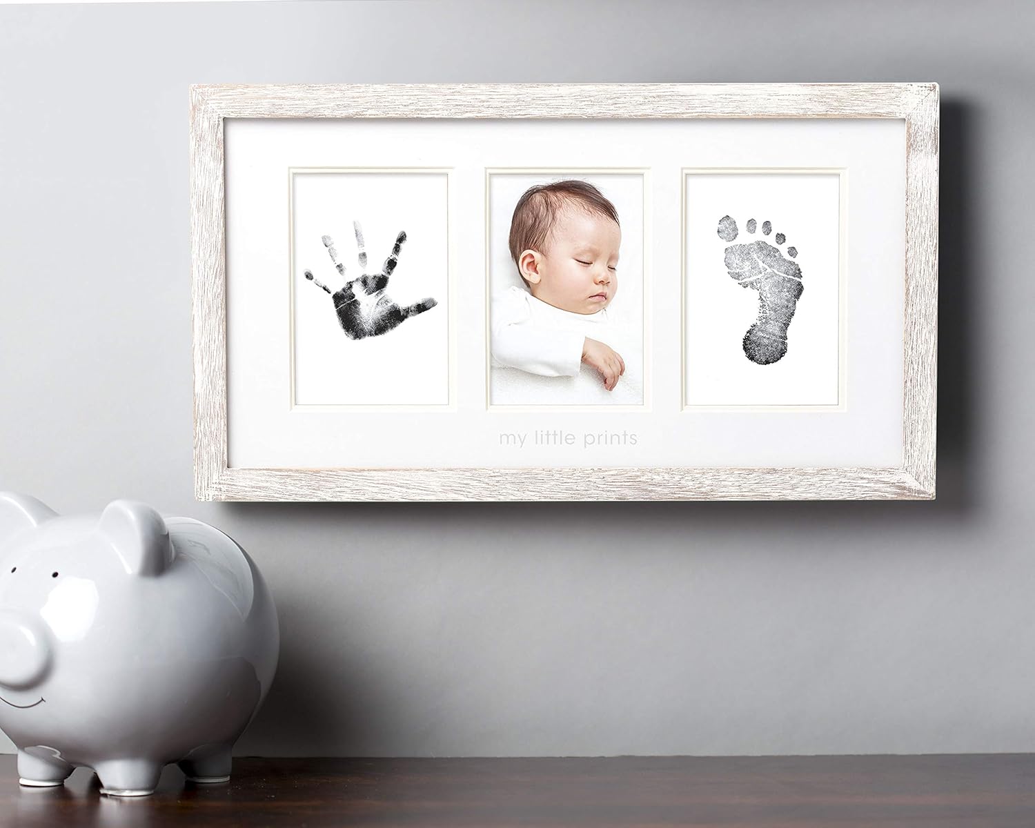 Pearhead My First Year Photo Moments Baby Keepsake Frame, Babyprints Rustic Frame, Gender Neutral Nursery Décor for Baby Girl or Baby Boy, Wood : Baby