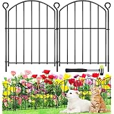 Decorative Garden Fence 17in (H) x10ft (L),Arched Rustproof Metal No Dig | Small Fence for Dogs &amp; Rabbit,Ornamental Animal Barrier for Flower Beds,Border Panels Fencing for Yard &amp; Patio Outdoor Decor