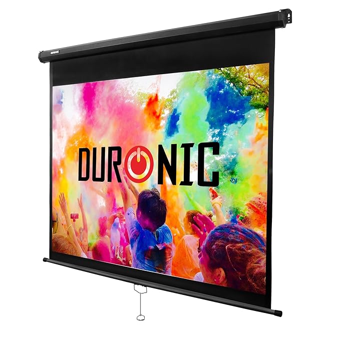 title=Duronic MPS90 /43 Schermo di proiezione HD bianco opaco tela proiettore telo da