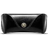 SUNGAIT Vegan Leather Glasses Case Portable Sunglasses Holder Hard Shell Slim Design Travel-Ready